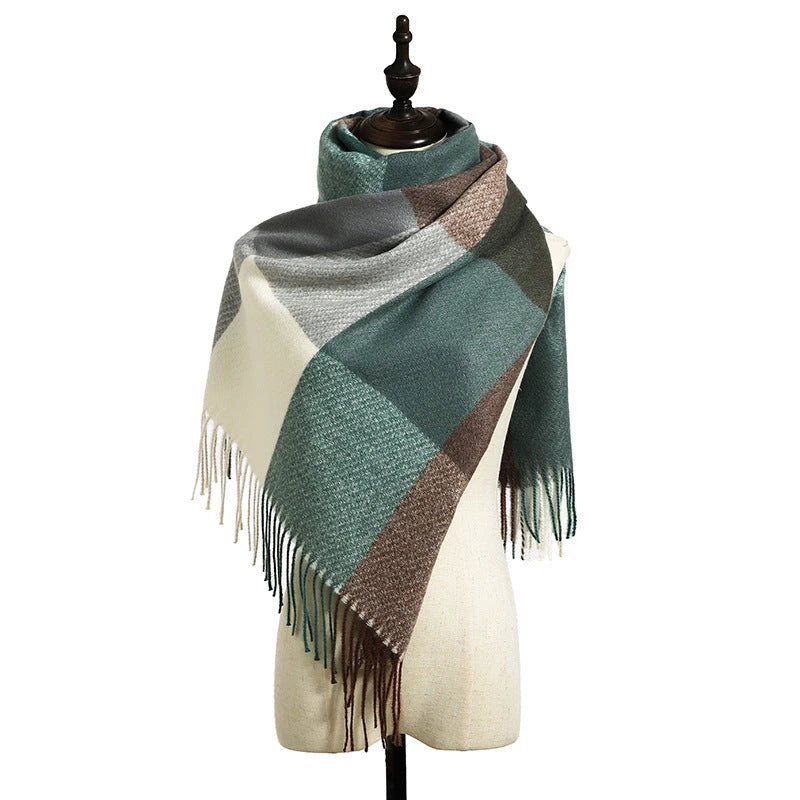 New Cashmere Tassel Thickened Cold And Warm Scarf 