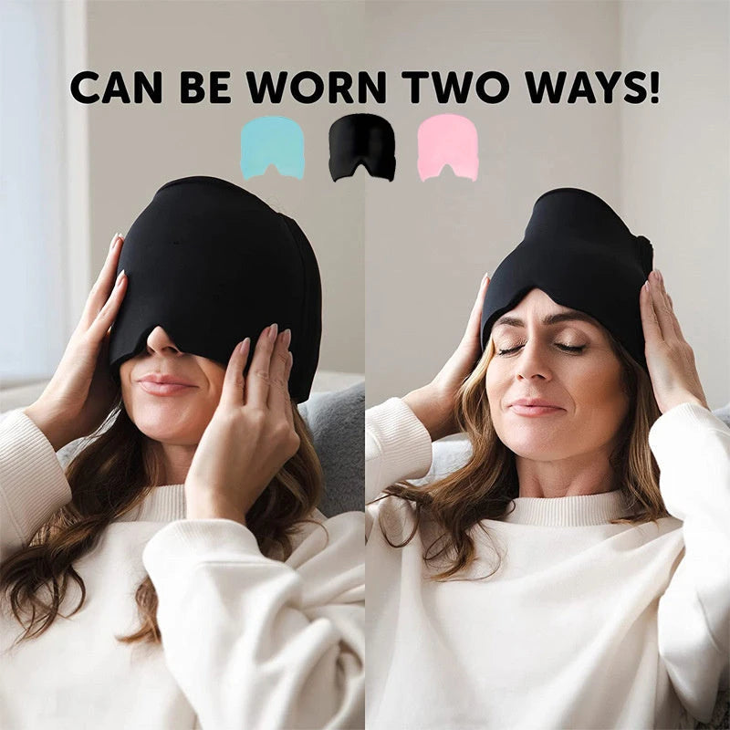 Ice Compress Headache Eye Mask Hat Relief For Migraines, Stress, And Tension Massage Tool 