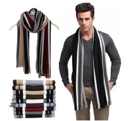 Autumn and winter fringed men's scarves 