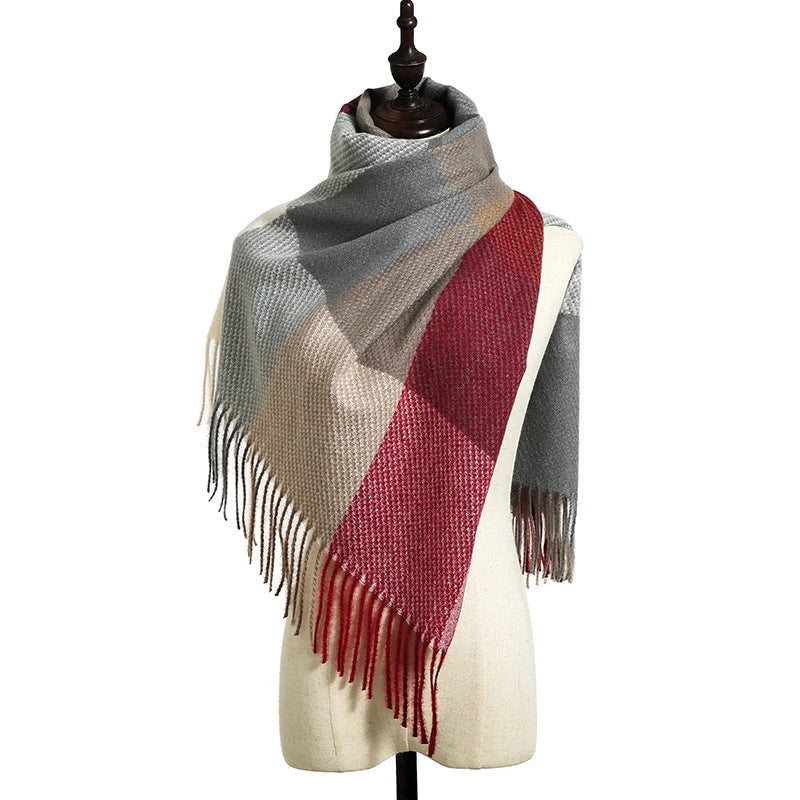 New Cashmere Tassel Thickened Cold And Warm Scarf 