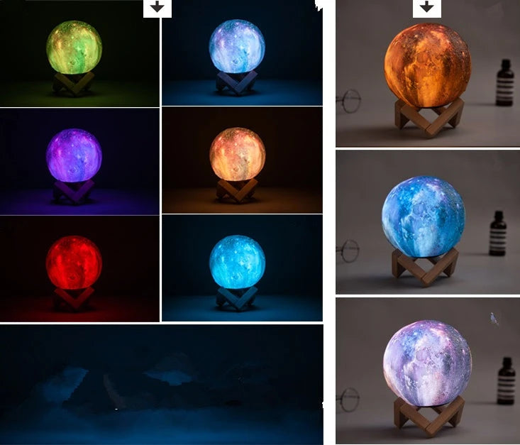 3D Printing Lunar Light Painting Creative Gift Night Light 