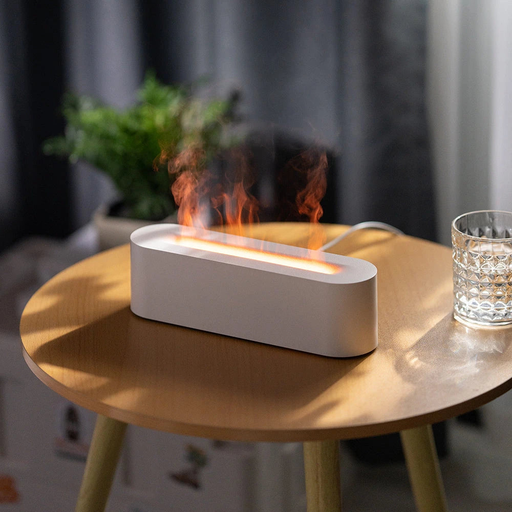 Innovative Simulated Ice Fire Cold Flame Essential Oil Diffuser 150ml Heavy Mist Air Humidifier Colorful Atmosphere Light 