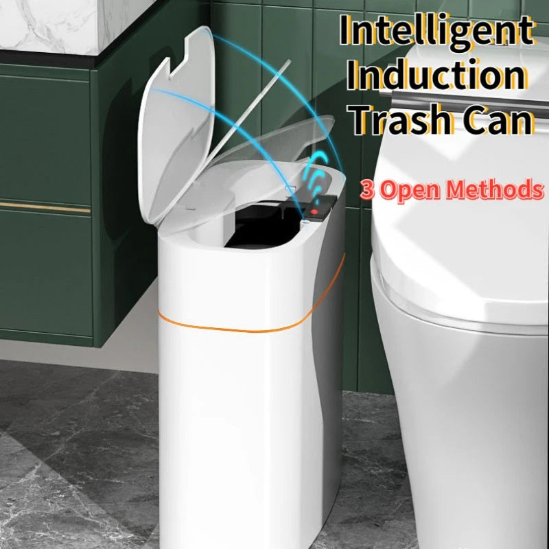 Smart Trash Can With Lid For Bedroom And Living Room Kitchen Storage Box Trash Can Induction Small Car Box Automatic Smart Dustbin Smart Trash Bin 