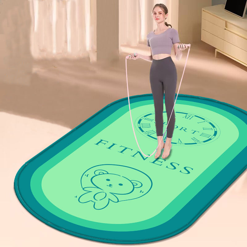 Oval Home Indoor Silent Anti-slip Fitness Thickened Skipping Rope Shock Pad Yoga Mat