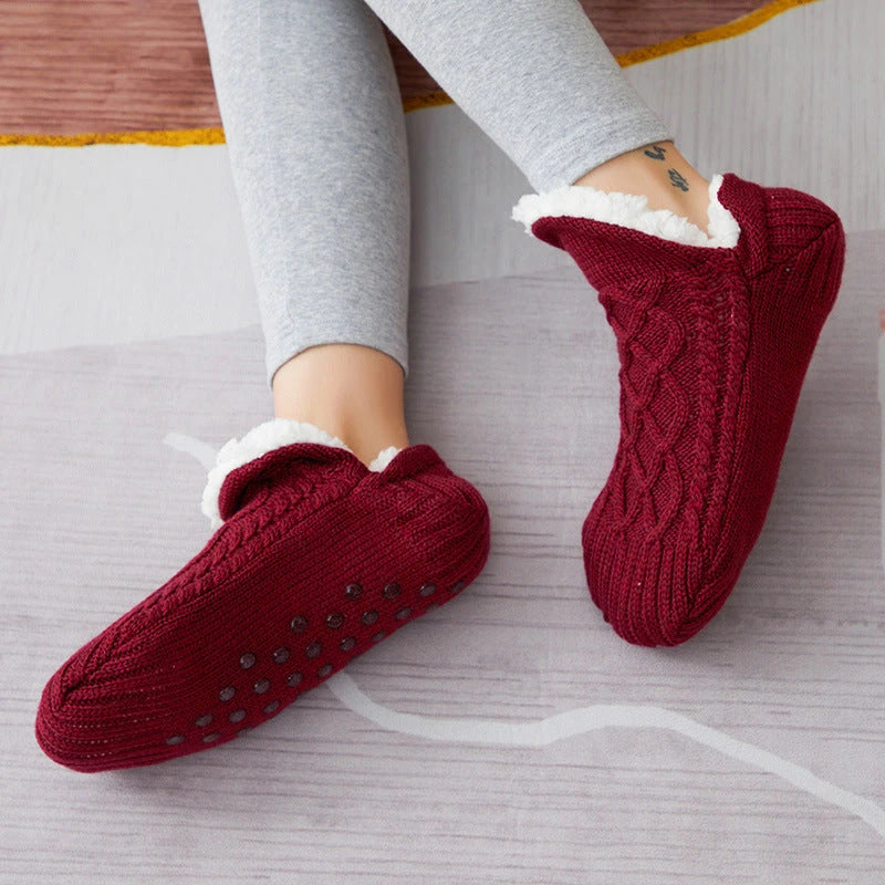 Winter Woolen Socks Women Thicken Warm Home Bedroom Socks Slippers Men Non-slip Foot Warmer Snow Socks Calcetines Mujer 