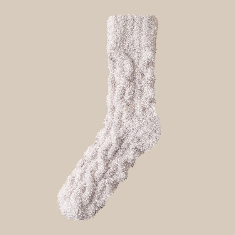 Winter Warm Fuzzy Coral Fleece Socks Women Men Velvet Thickened Home Sleepping Floor Socks 