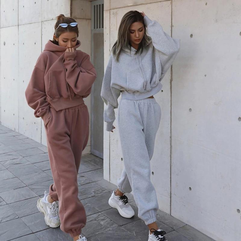 New Style Autumn And Winter Women's New Casual Hoodie Coat Sports Suit 