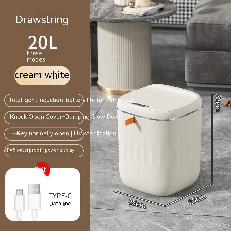 Smart Trash Can With Lid For Bedroom And Living Room Kitchen Storage Box Trash Can Induction Small Car Box Automatic Smart Dustbin Smart Trash Bin 