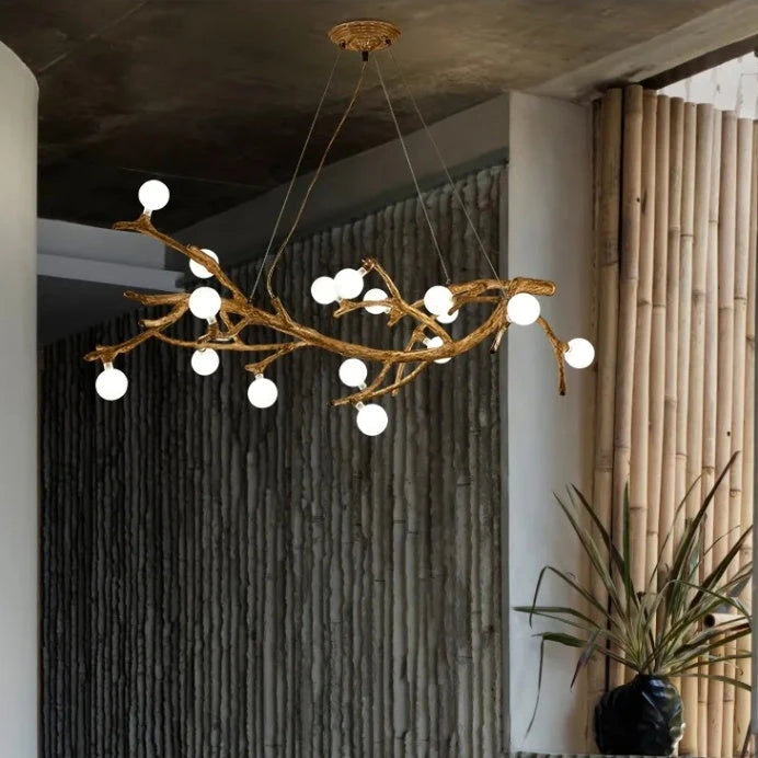 Restaurant Chandelier Decorative Tree Branch Lights Zen Japanese Wabi-sabi Wind Lamps 