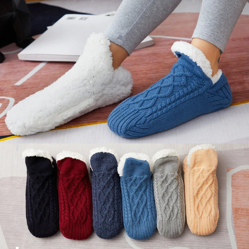 Winter Woolen Socks Women Thicken Warm Home Bedroom Socks Slippers Men Non-slip Foot Warmer Snow Socks Calcetines Mujer 