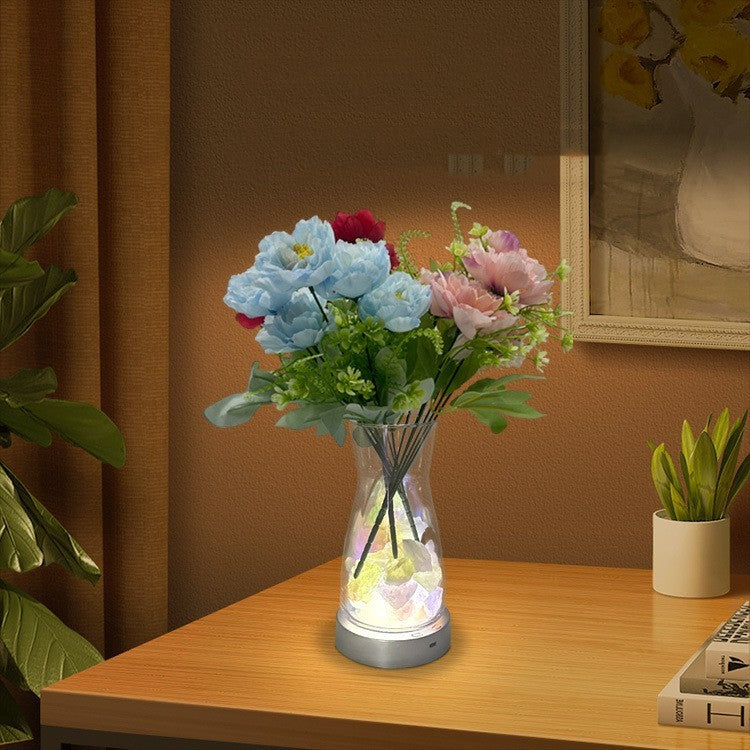 Magic Color Rotating LED Light Vase Creative Lamp Home Decor 