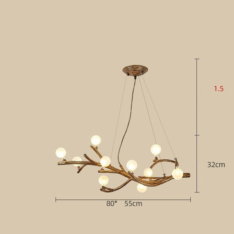 Restaurant Chandelier Decorative Tree Branch Lights Zen Japanese Wabi-sabi Wind Lamps 