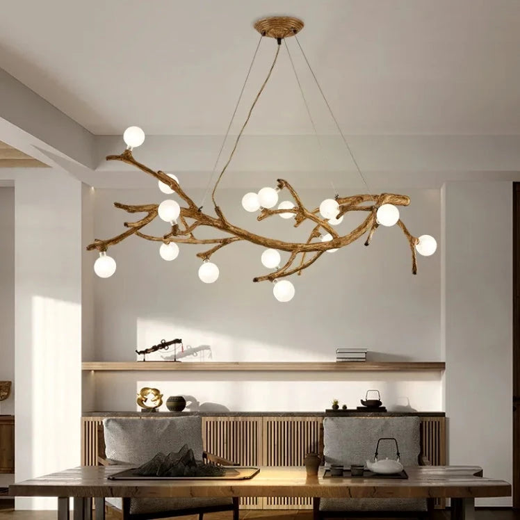 Restaurant Chandelier Decorative Tree Branch Lights Zen Japanese Wabi-sabi Wind Lamps 