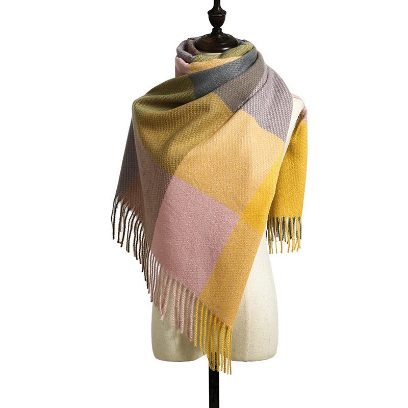 New Cashmere Tassel Thickened Cold And Warm Scarf 