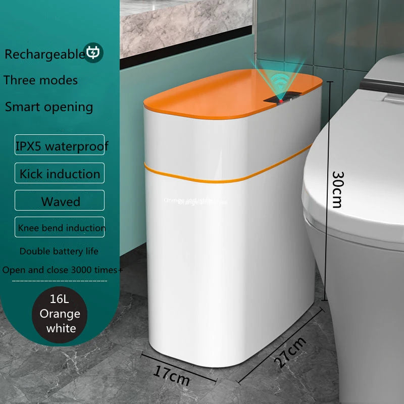 Smart Trash Can With Lid For Bedroom And Living Room Kitchen Storage Box Trash Can Induction Small Car Box Automatic Smart Dustbin Smart Trash Bin 