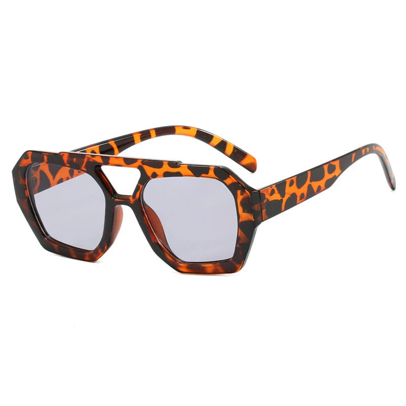 Ins Big Frame Leopard Sunglasses Summer Sunshade Beach Vacation Glasses 